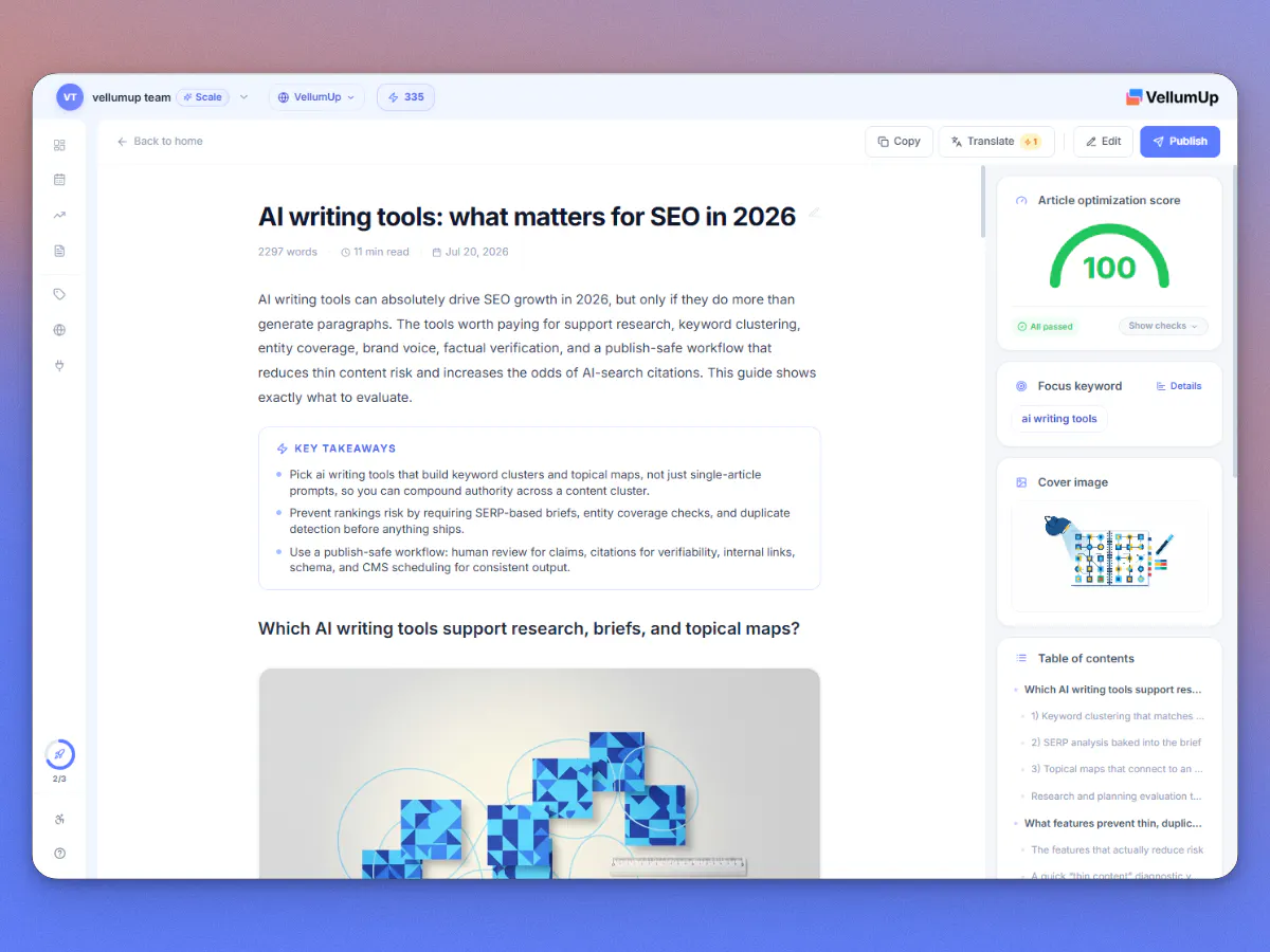 VellumUp — On-Brand Content for SEO & AI gallery image
