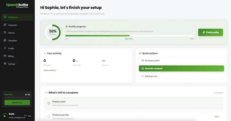UpworkScribe screenshot 2