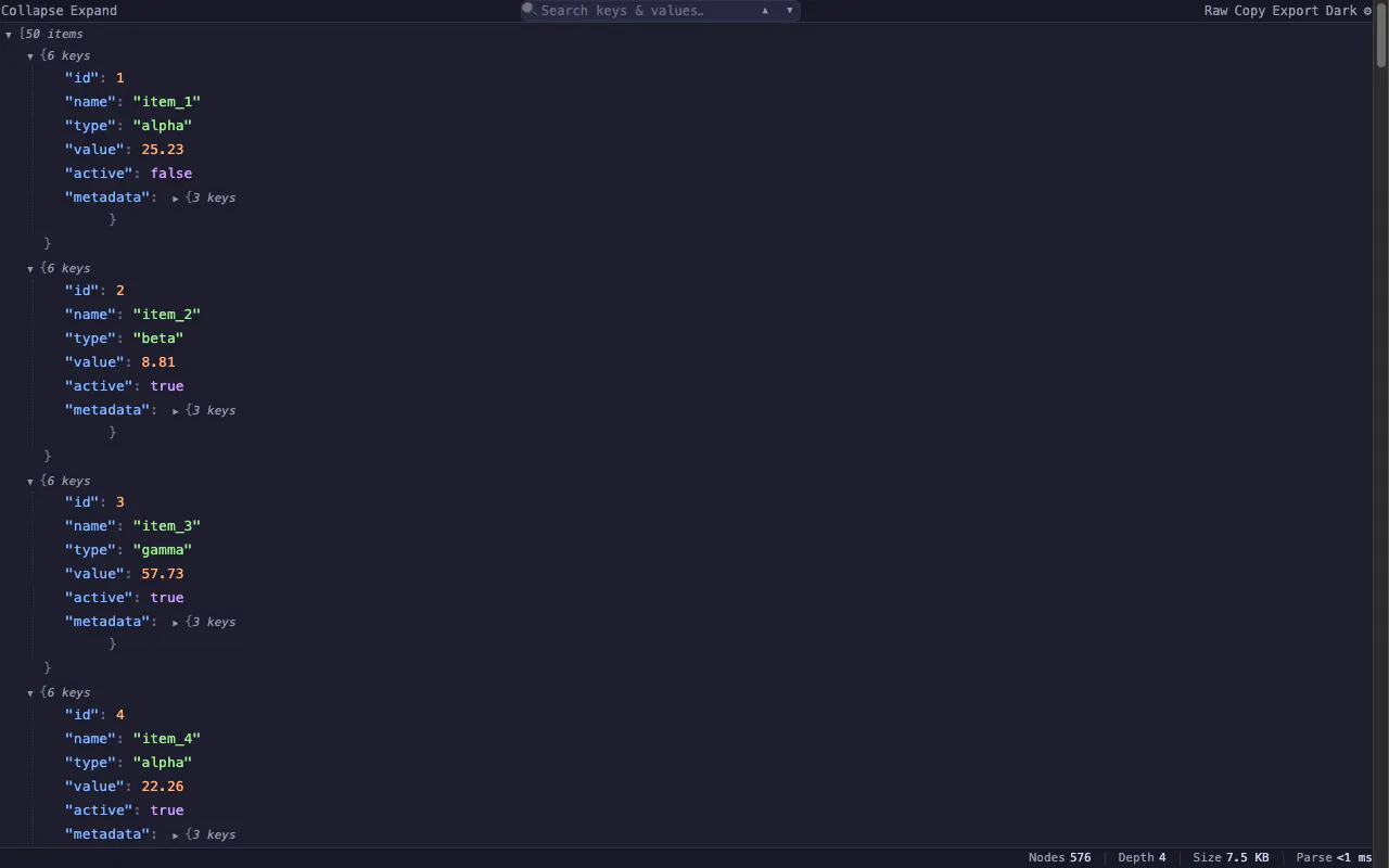 ClearJSON gallery image