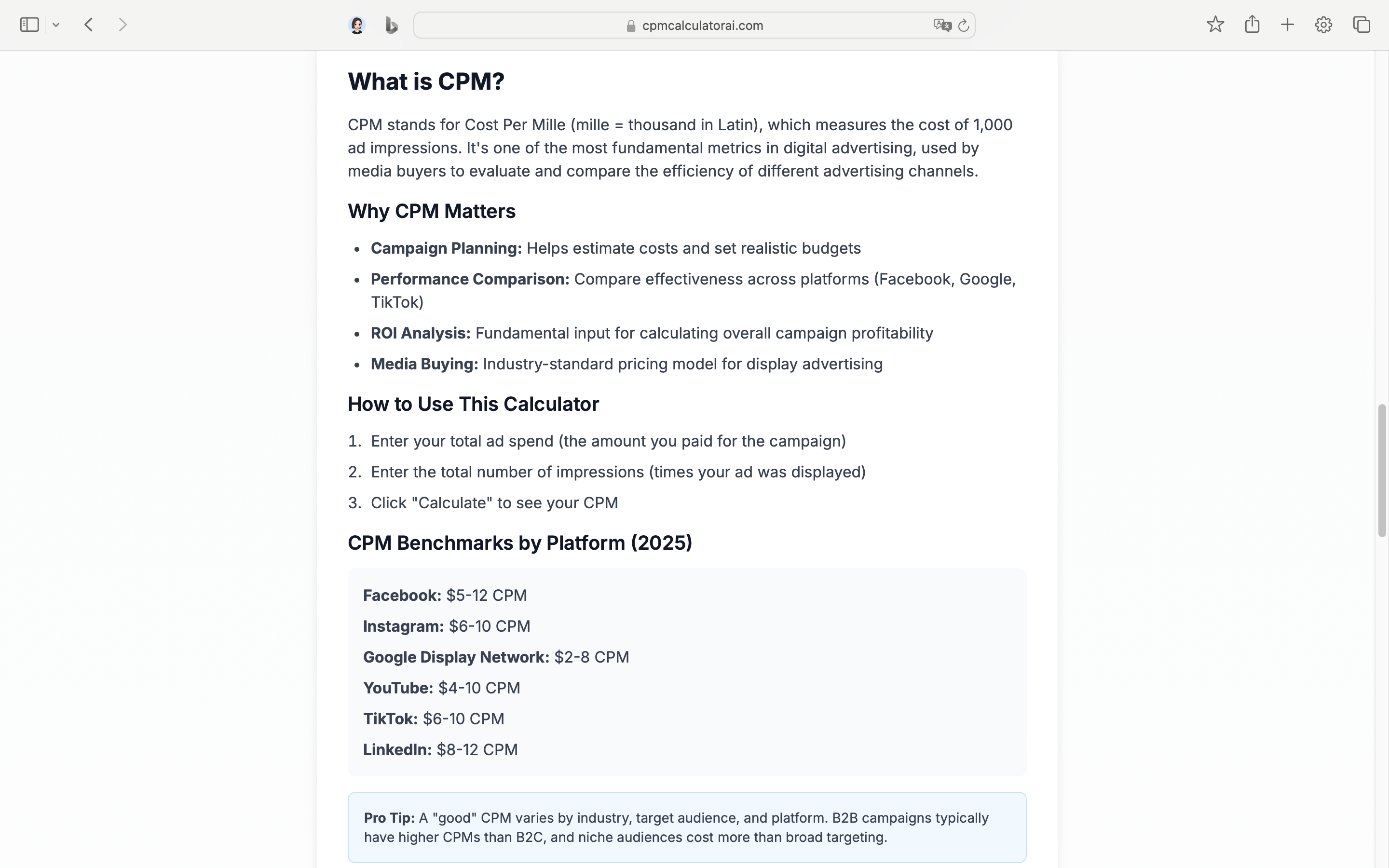 CPM Calculator media 2