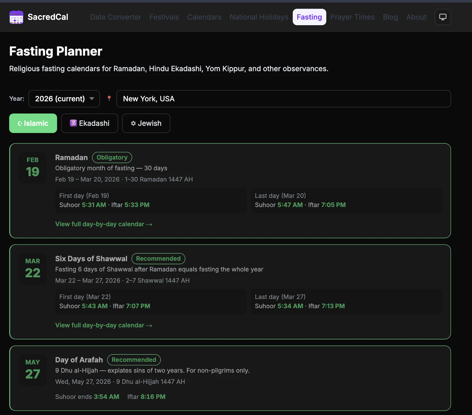 SacredCal screenshot 4