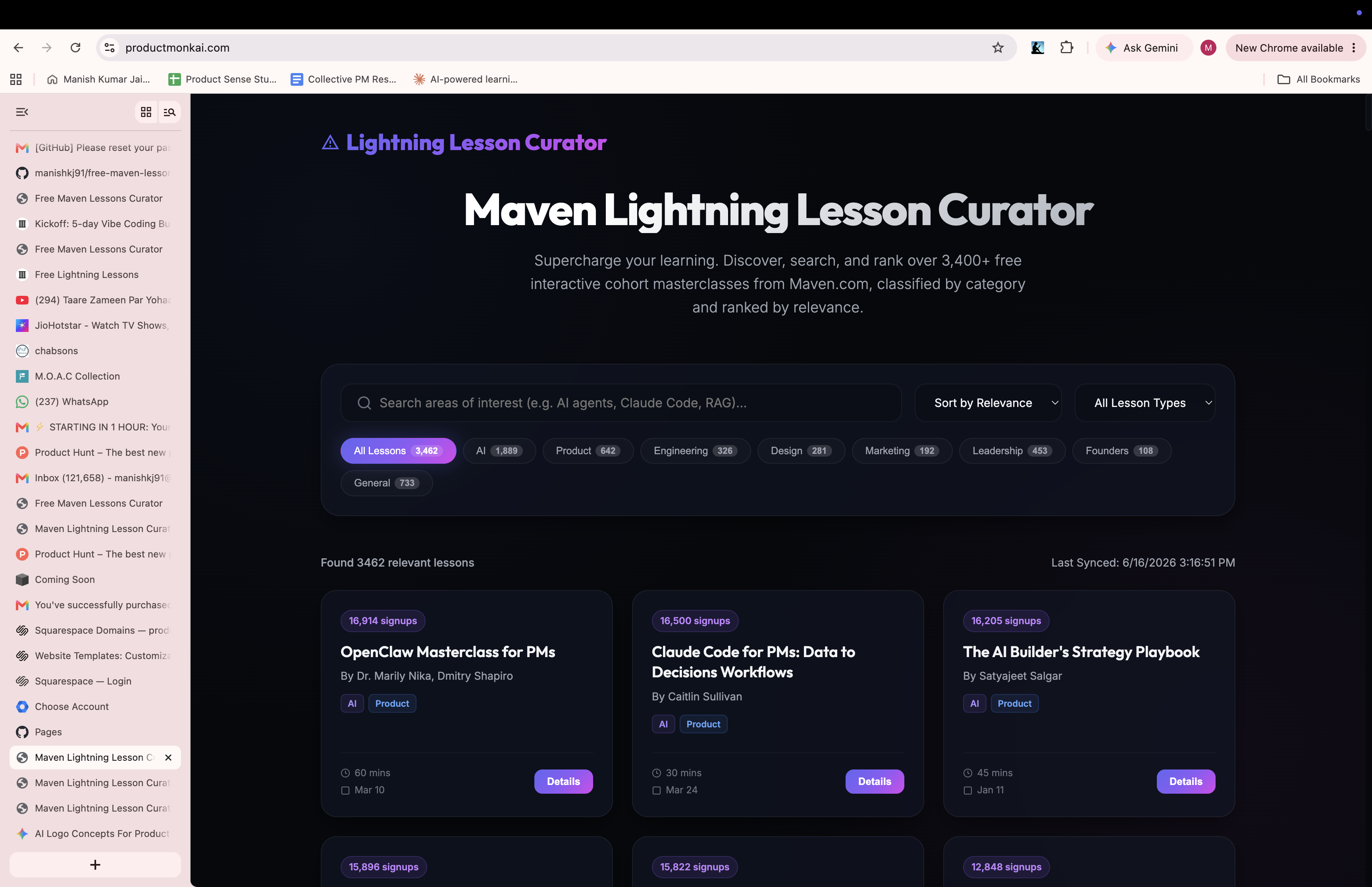 Maven Lightning Lesson Curator gallery image