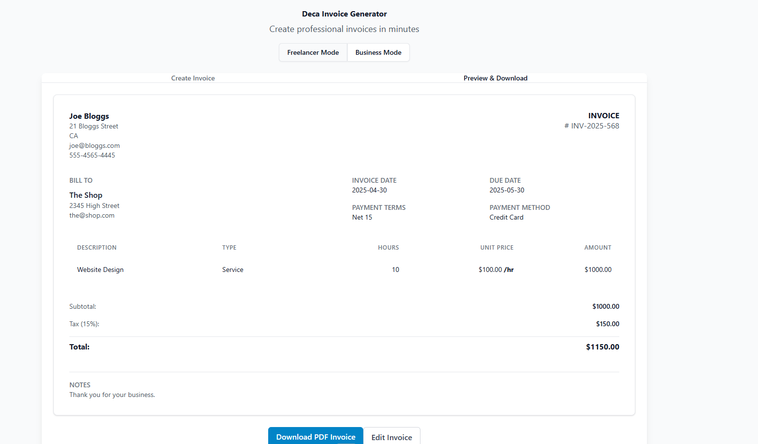 Deca Invoice - The freelancer and Business Invoice Software media 4