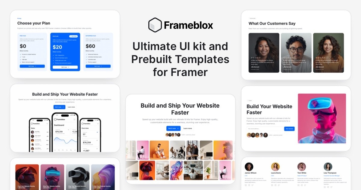 FrameBlox UI Kit для Framer - Ultimate Framer UI Kit и предварительно построенные шаблоны медиа 3