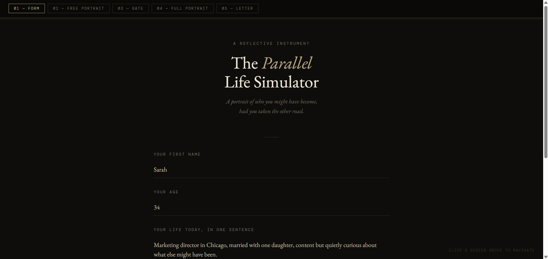 Parallel Life Simulator - Main product screenshot demonstrating key features and user interface