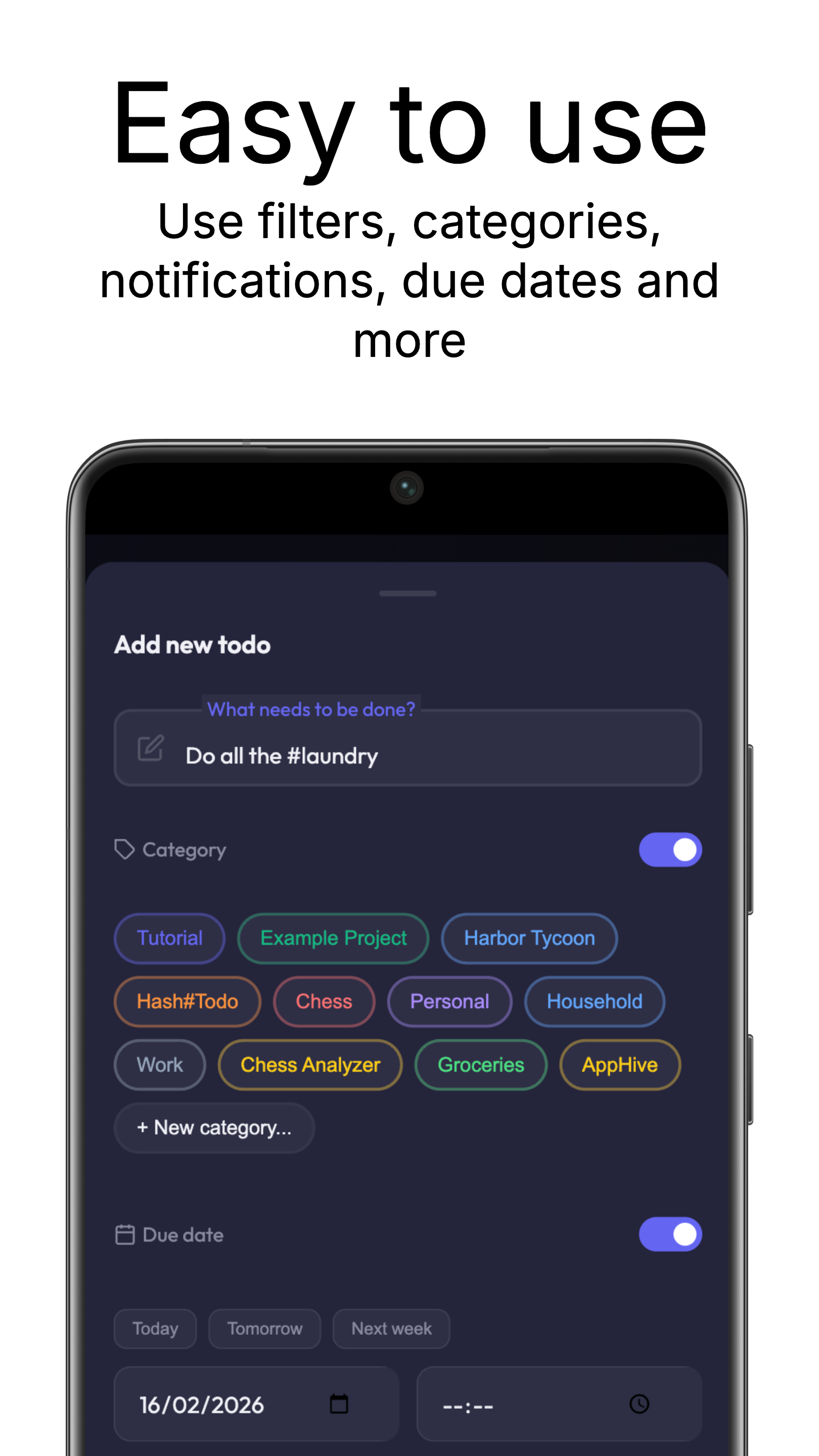 HashTodo - Main product screenshot demonstrating key features and user interface