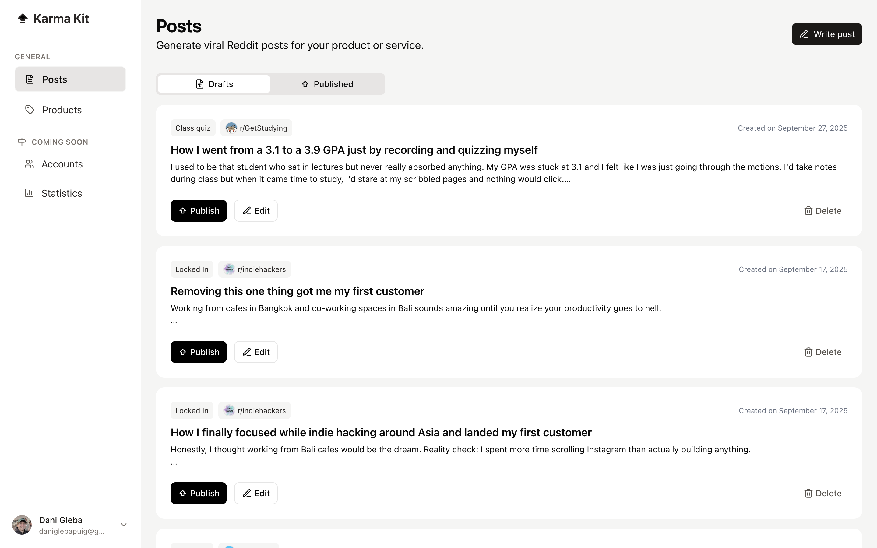 Média Kit karma - Écrivez des messages viraux Reddit avec l'IA 5