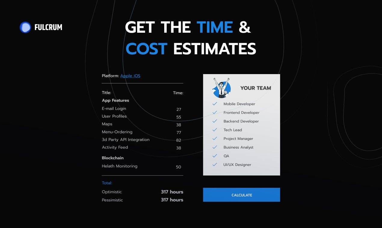 App Costs Calculator Learn what it costs to create your app Product