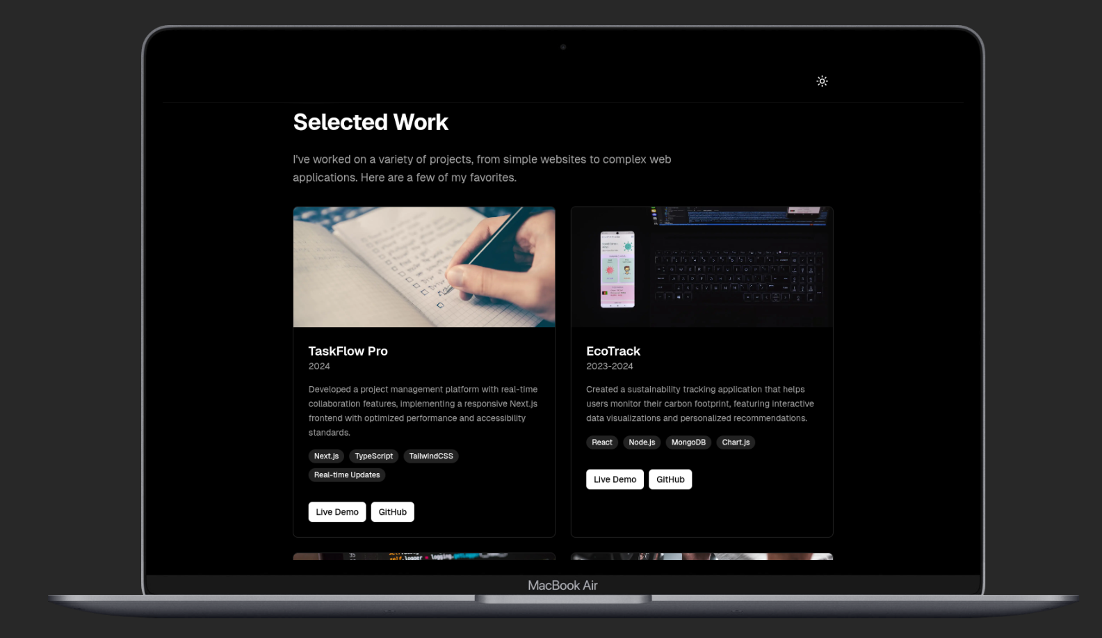SimpleFolio - Screenshot 2 showing product features and functionality