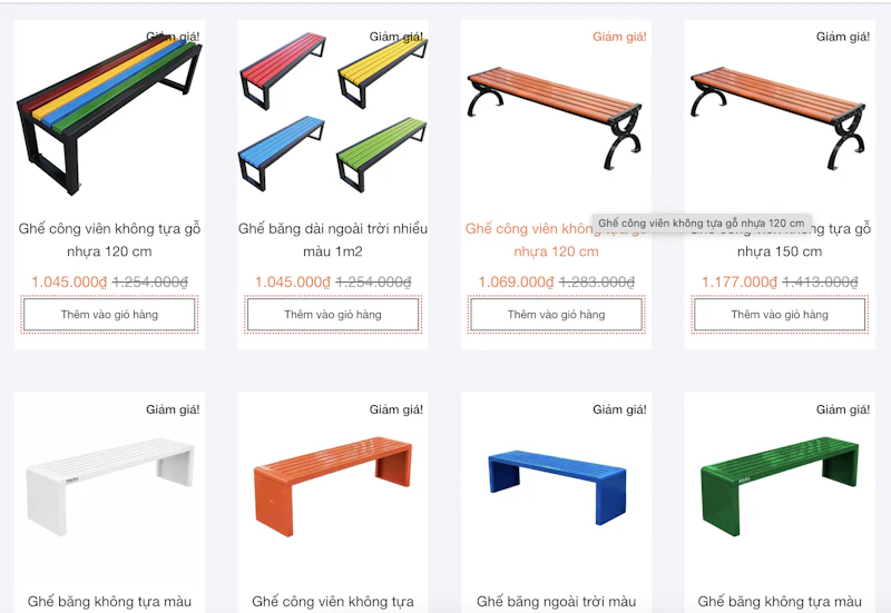 Ghế Công Viên Chất Lượng Cao Chính Hãng screenshot 10