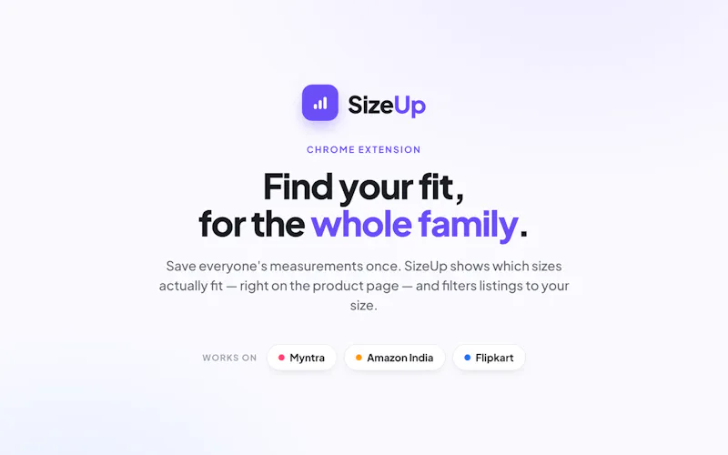 SizeUp — Find your fit easily screenshot 1