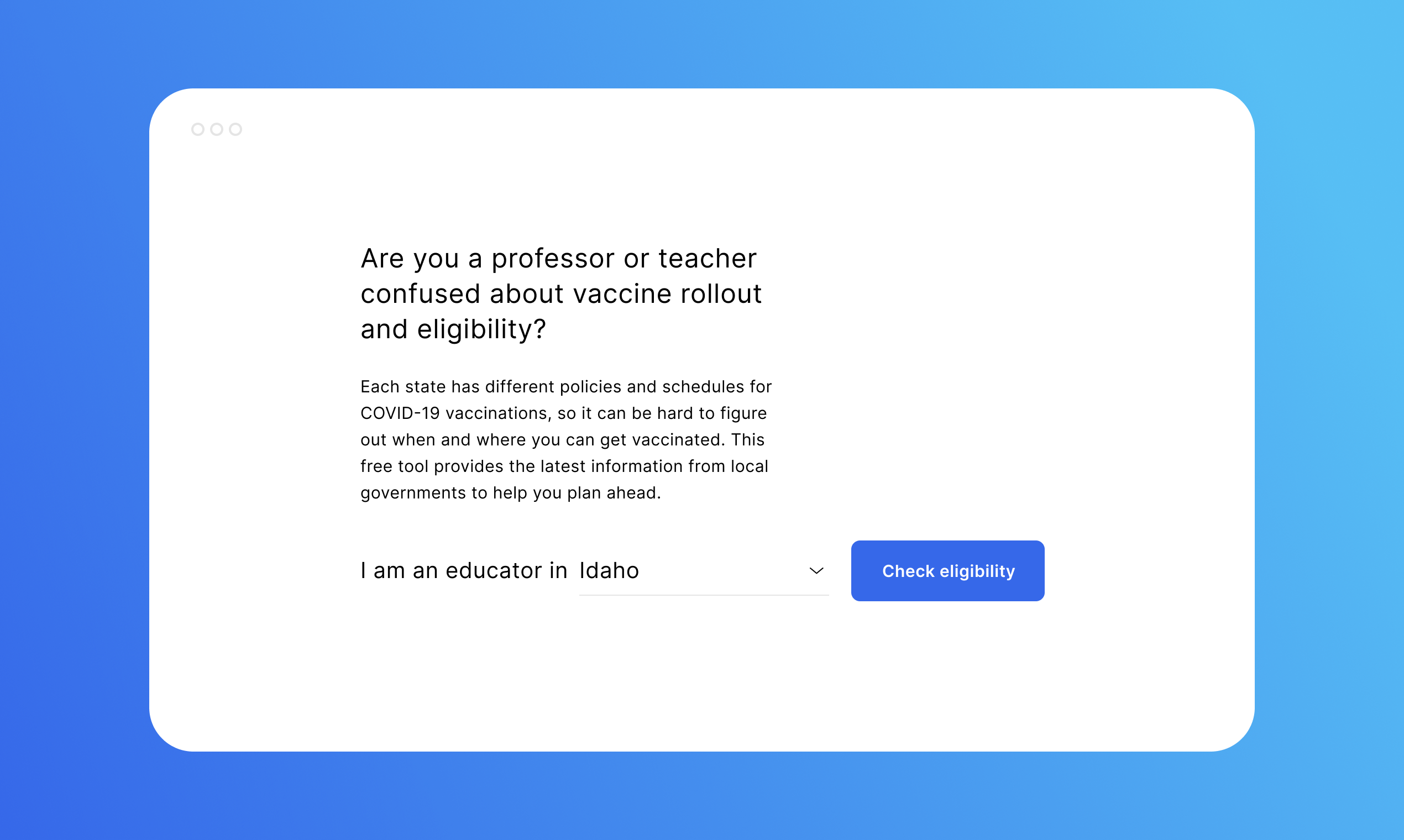 COVID-19 Vaccine Tracker for Teachers gallery image