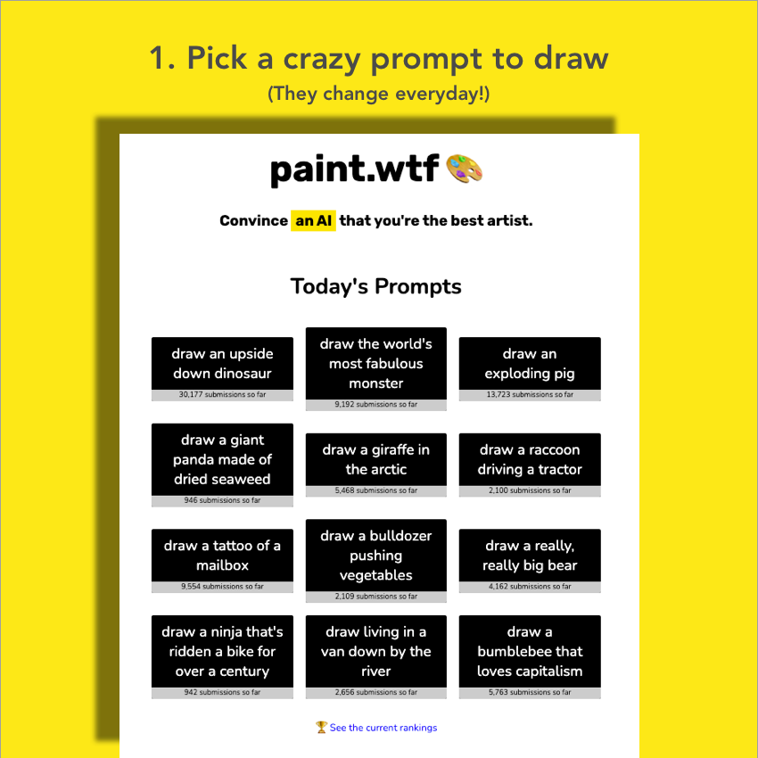 Paint Wtf A Drawing Game Where An Ai Is The Judge Product Hunt