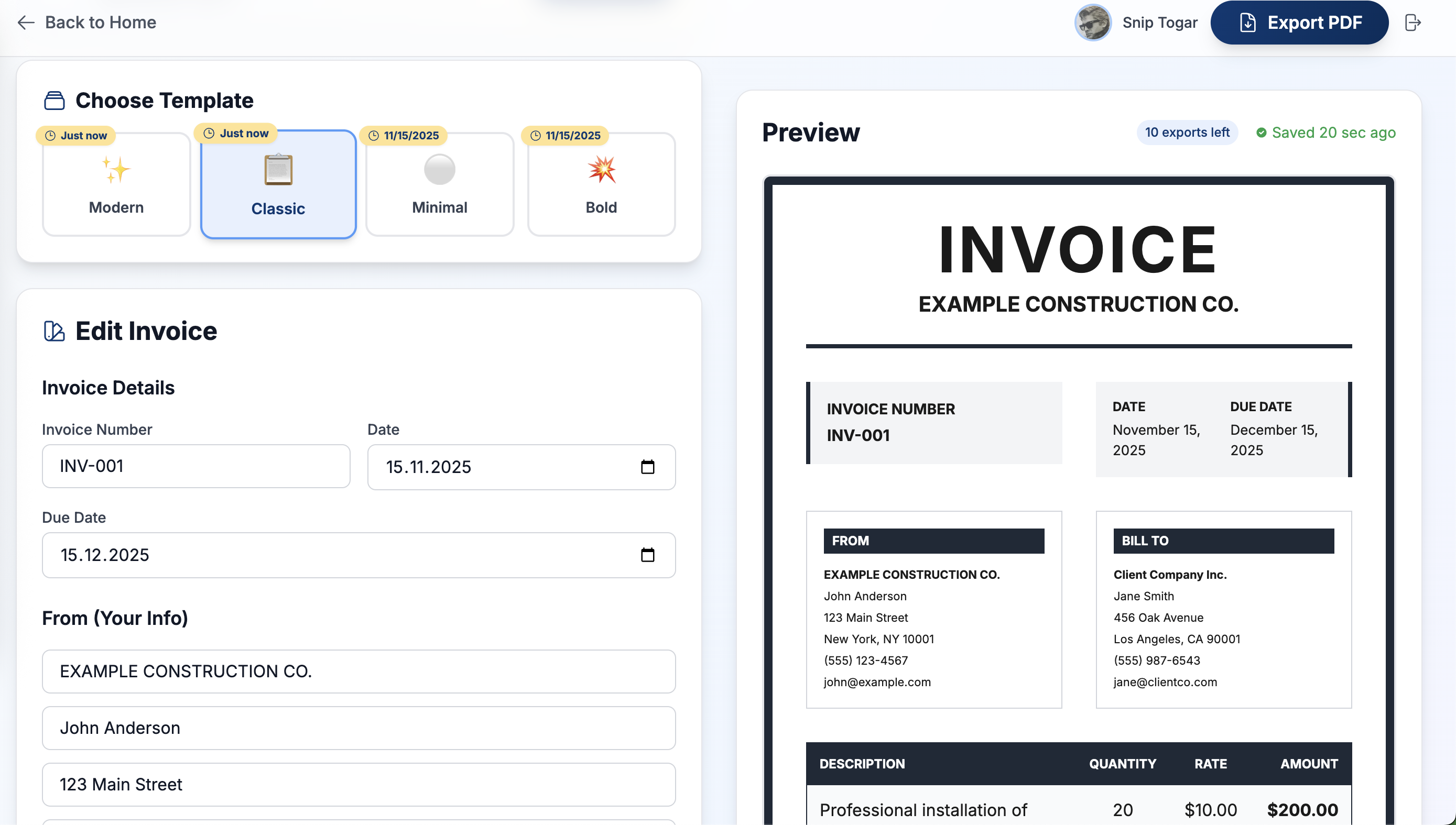 Invoigin - Fremium Invoice Generator gallery image