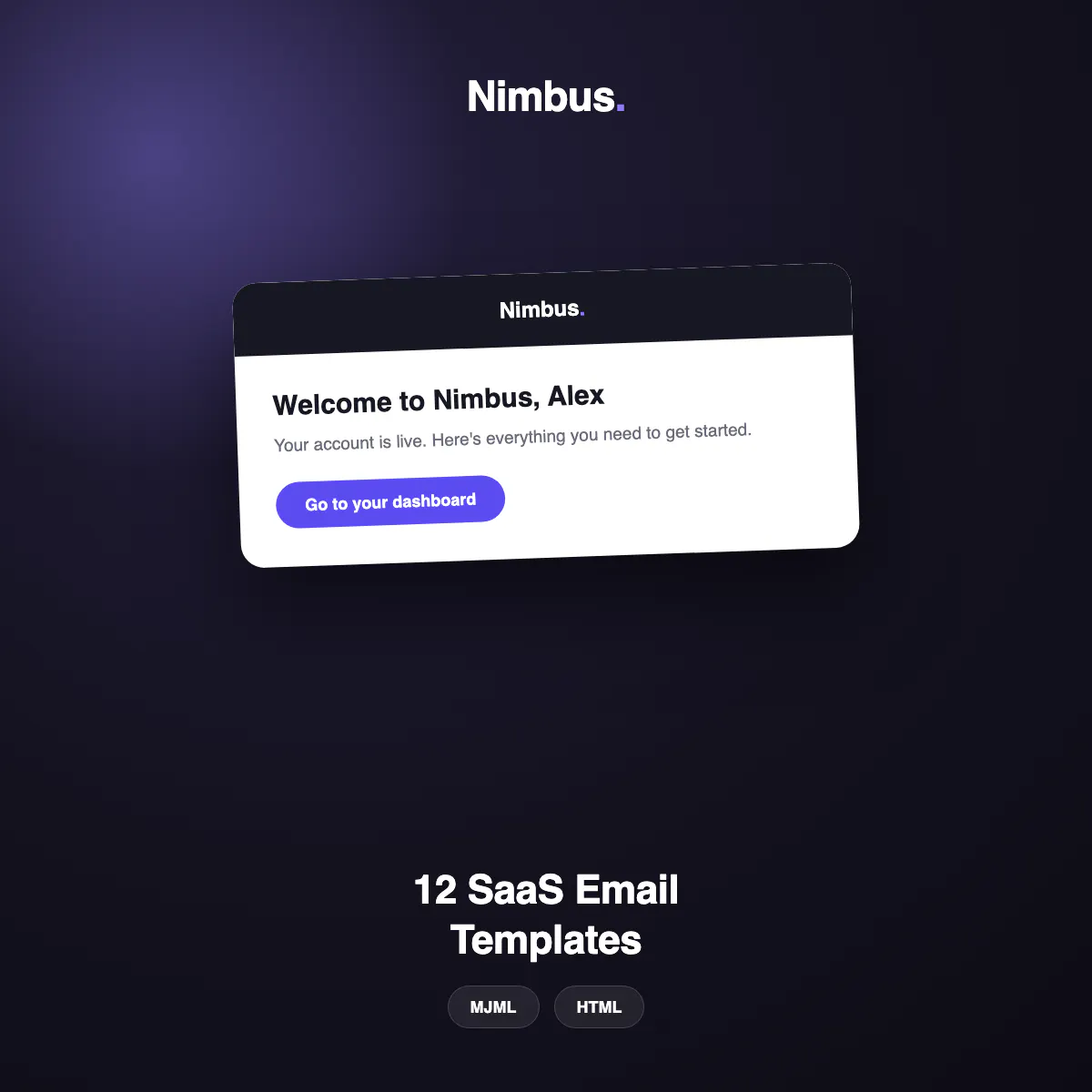 Nimbus: SaaS Email Templates 제품 배너