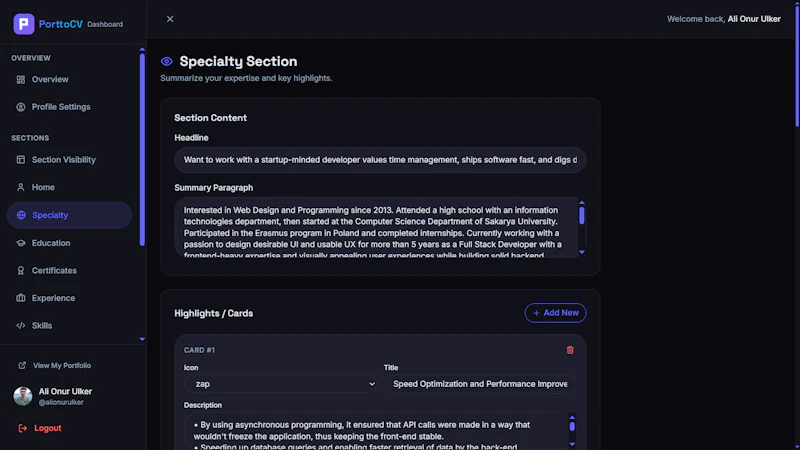 PorttoCV screenshot 9