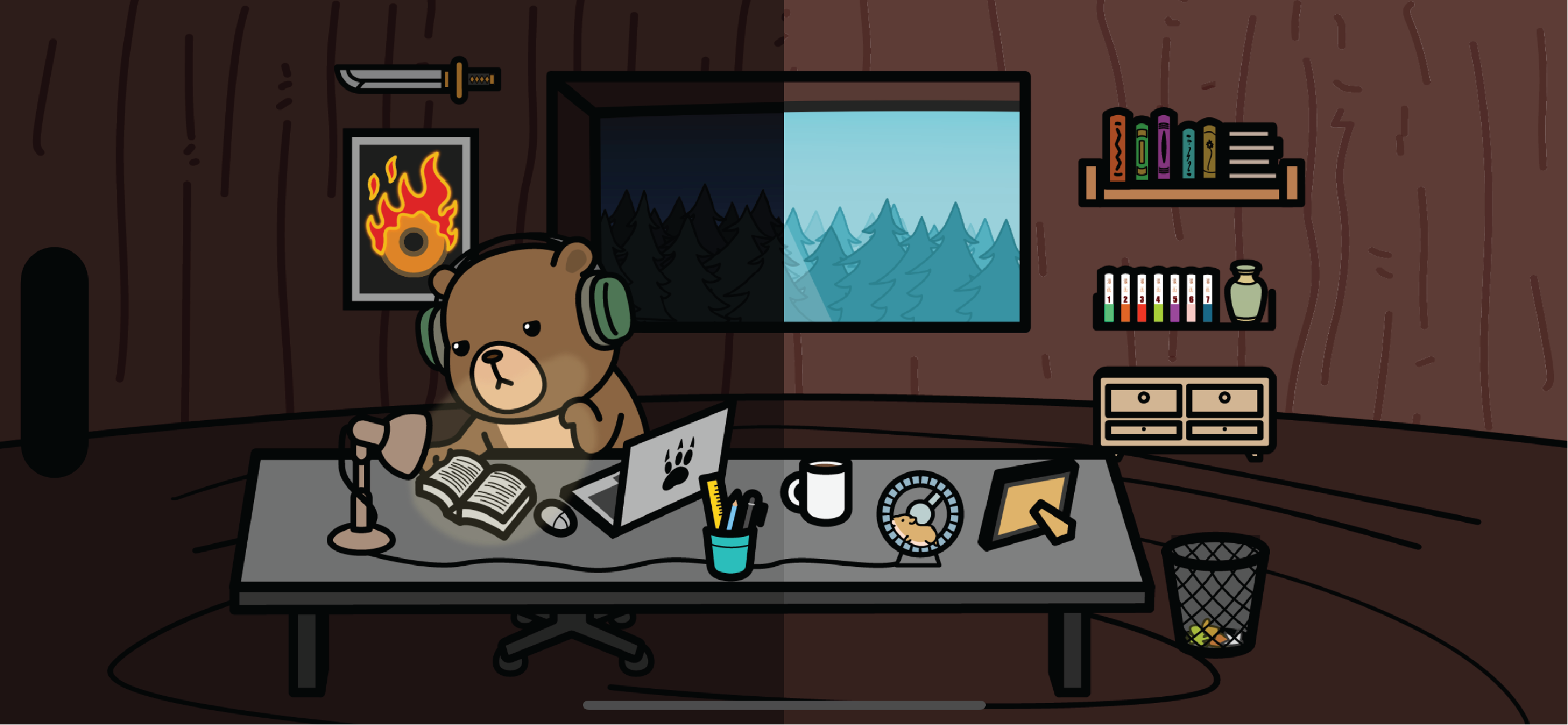 Media Lofi Bear: Pemasa Pomodoro 3