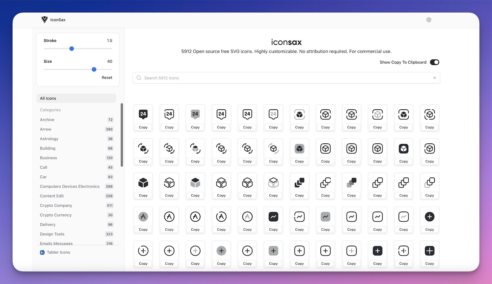IconSax.dev - 5000 मुफ्त एसवीजी आइकन मीडिया 1