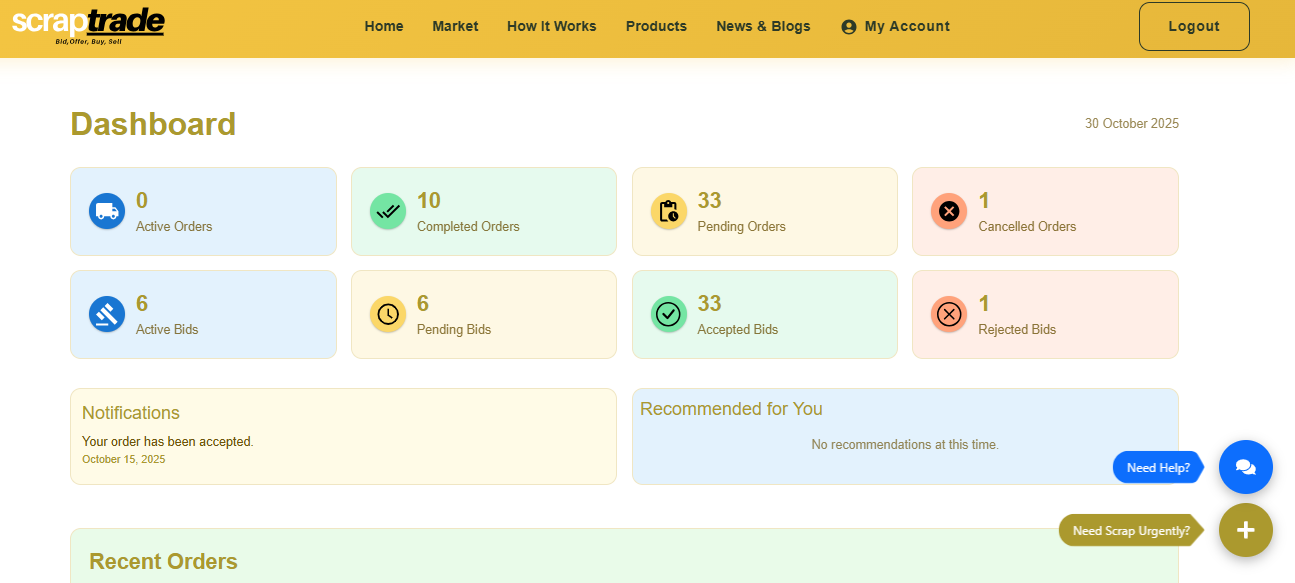 Buy Scrap and Sell Scrap Online - Screenshot 4 showing product features and functionality