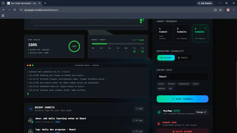 Sync Graph — Automate Your GitHub Streak screenshot 4