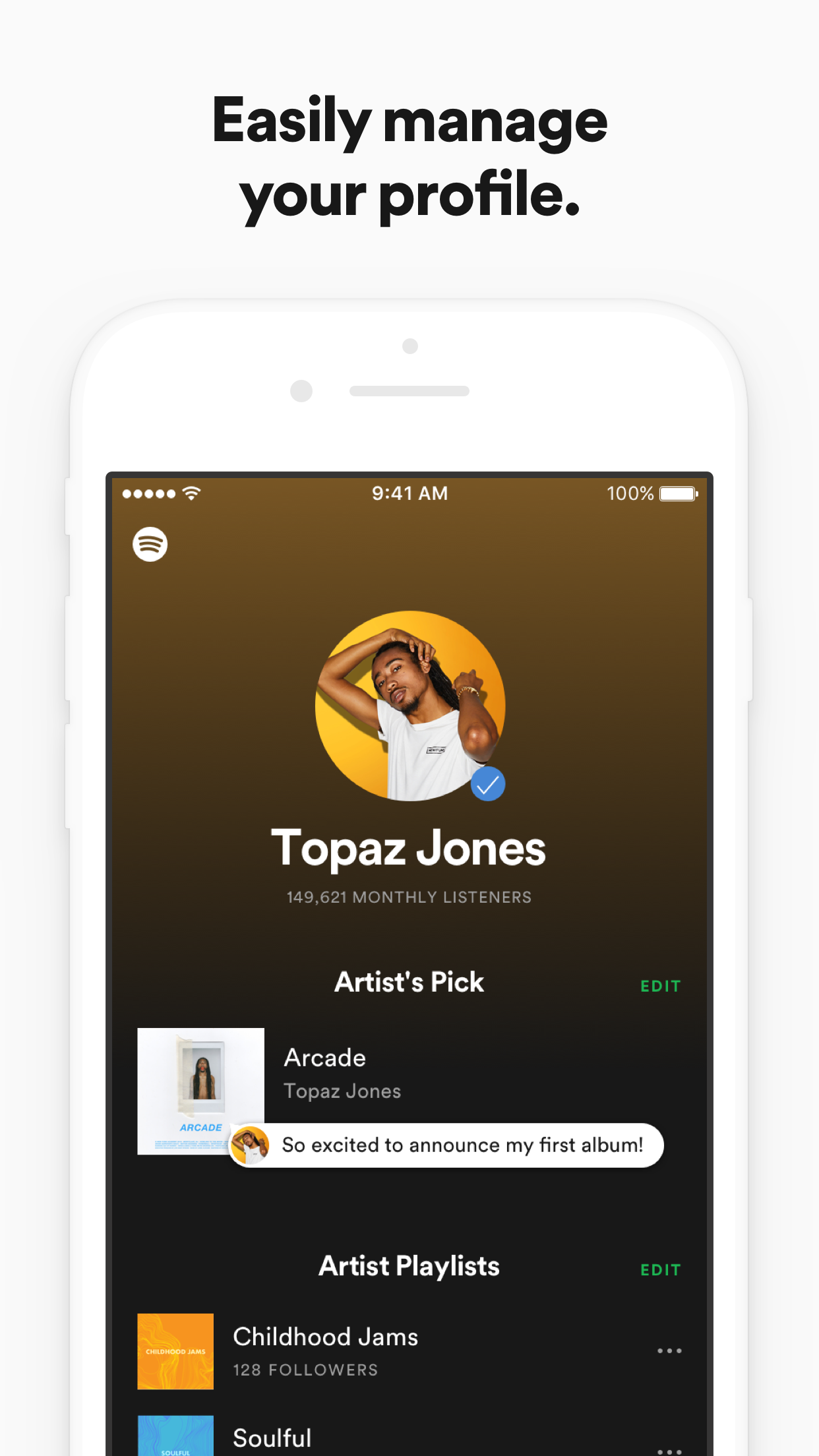 Spotify for Artists iOS gallery image