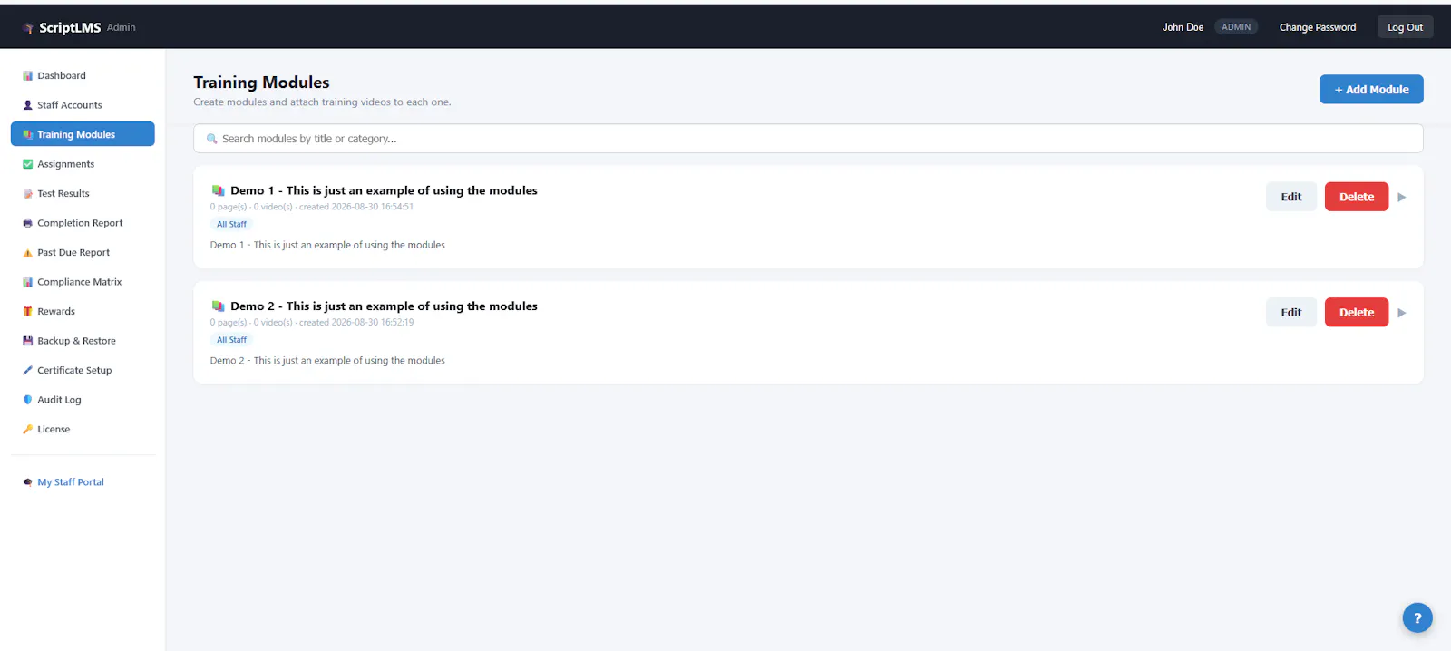 ScriptLMS screenshot 2