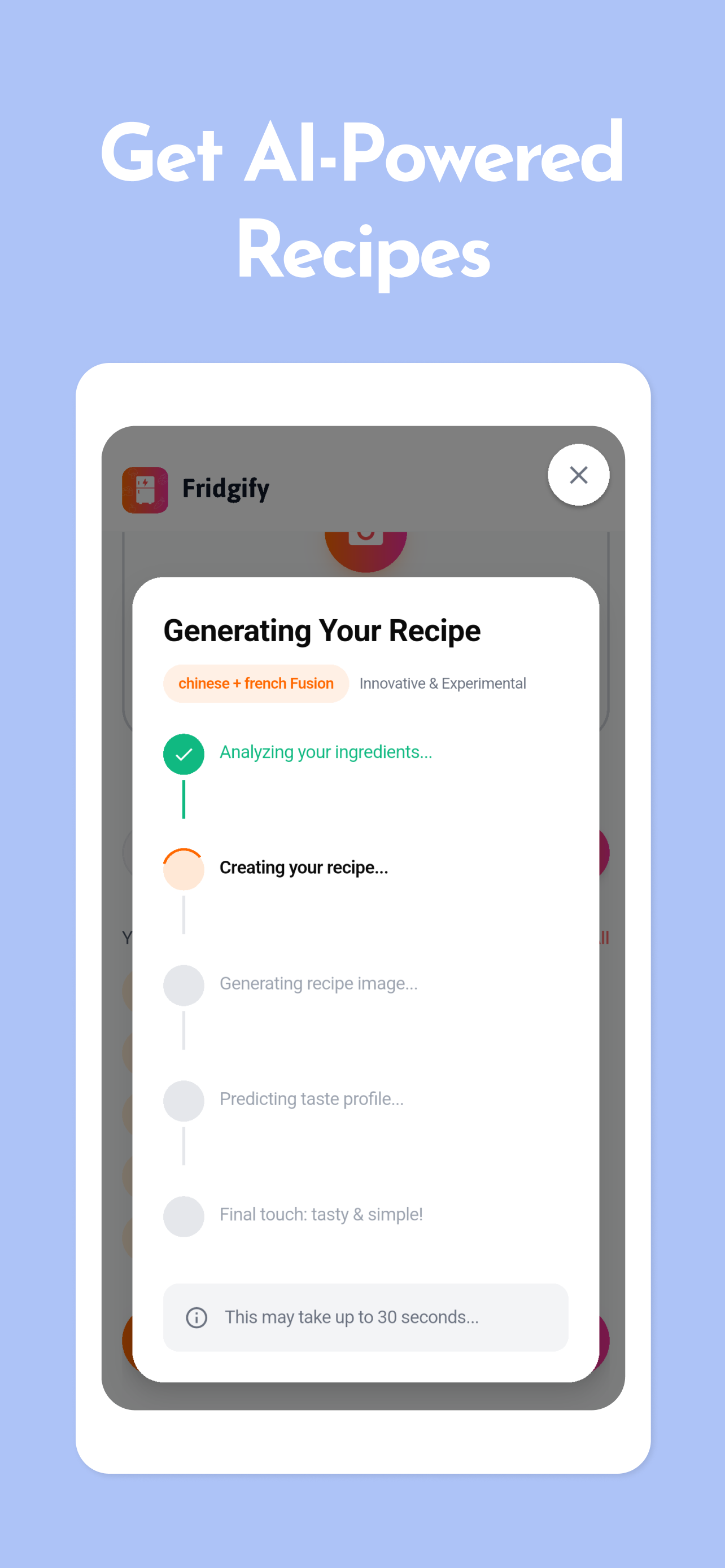 Fridgify - When AI meets your fridge - Screenshot 2 showing product features and functionality