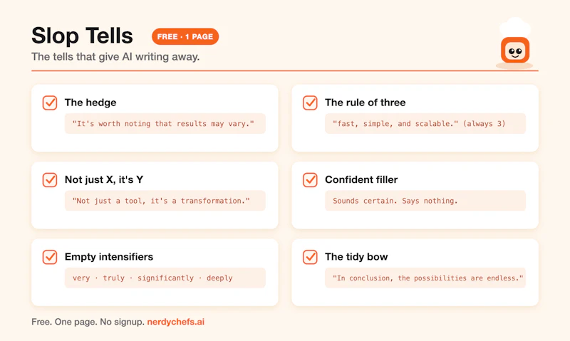 The Slop Tells Checklist screenshot 1