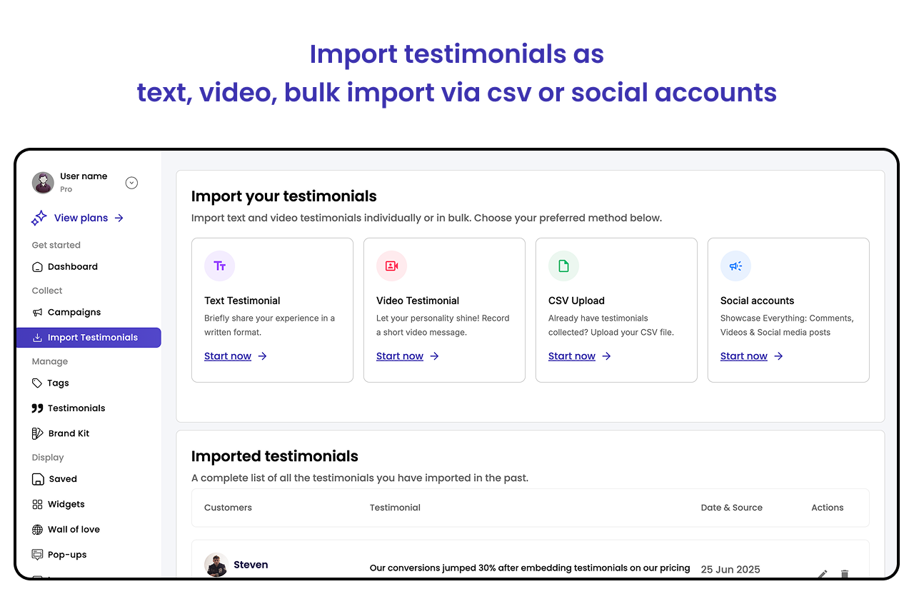 99Testimonials - Text- und Video -Testimonials Collection & Showcase einfach gemacht Medien 2
