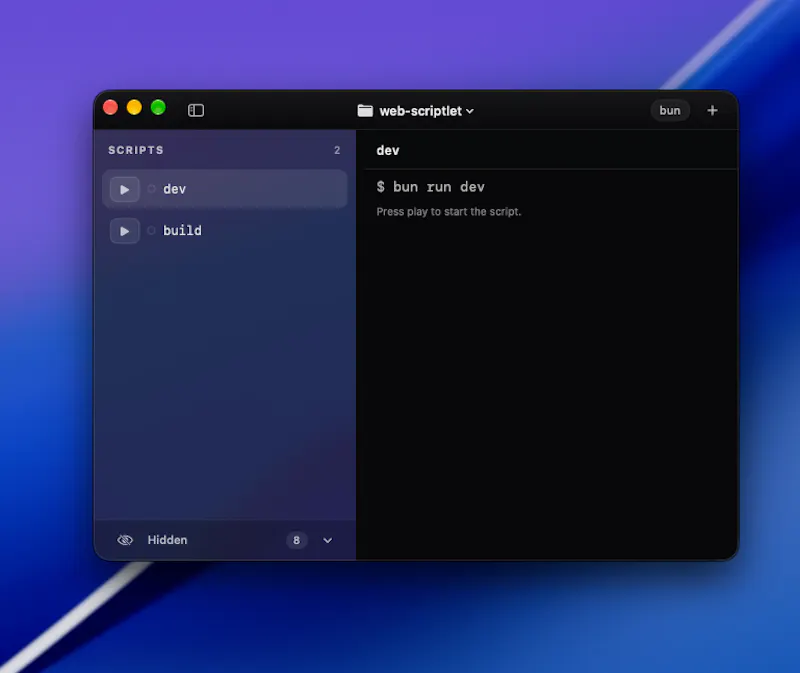 Scriptlet screenshot 1