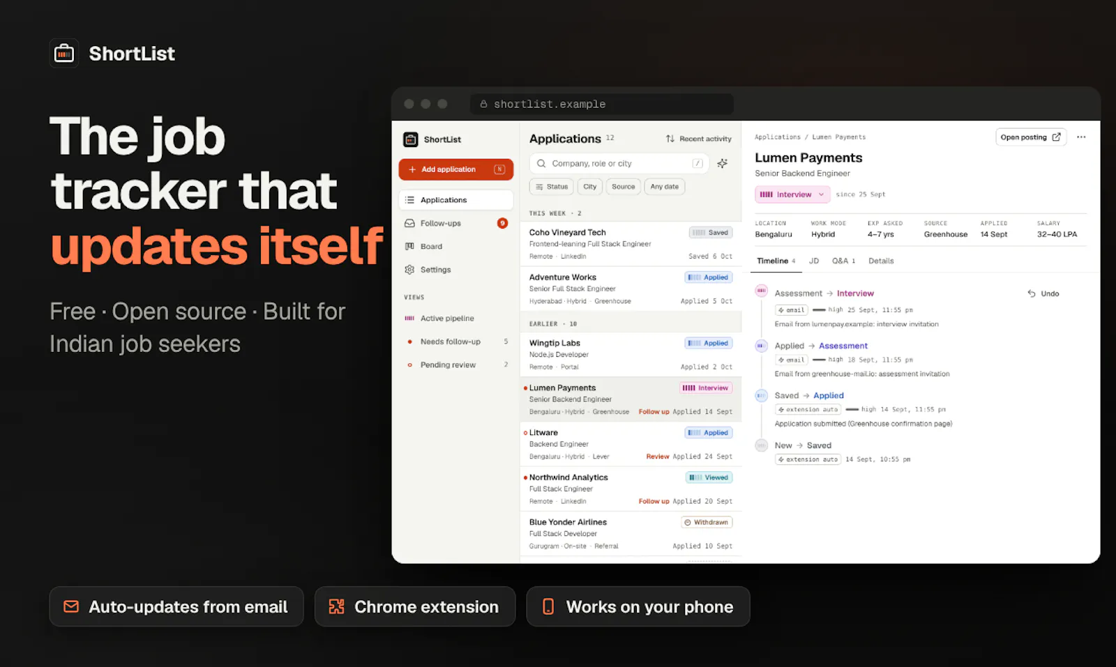 ShortList screenshot 1