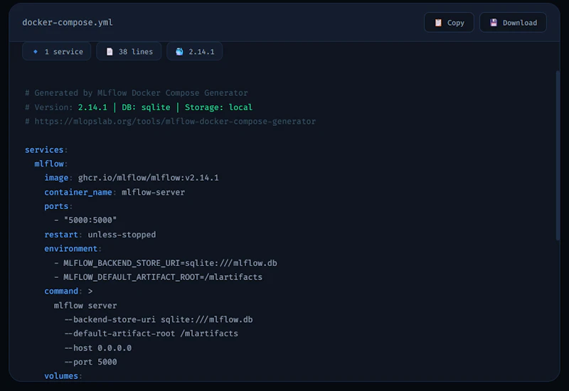 MLflow Docker Compose Generator screenshot 4