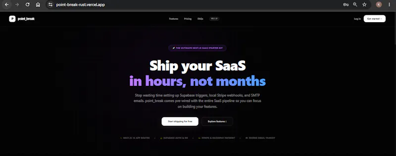 Point_break — Next.js SaaS Starter Kit screenshot 1