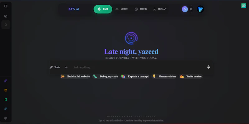 zyn AI screenshot 2