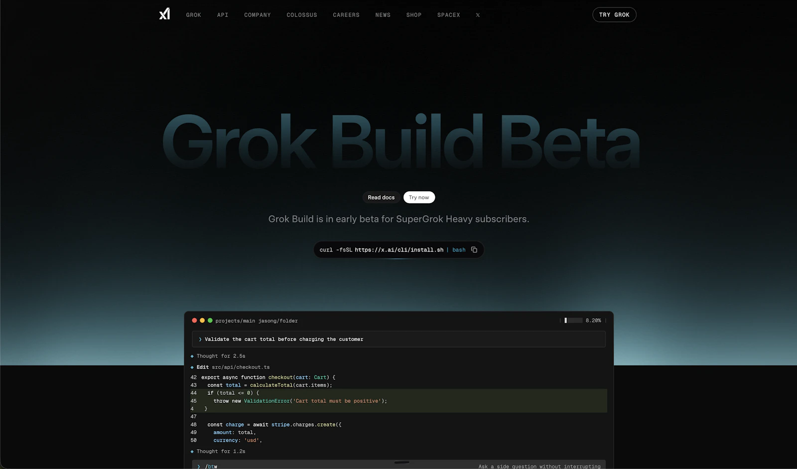 Grok Build screenshot 1