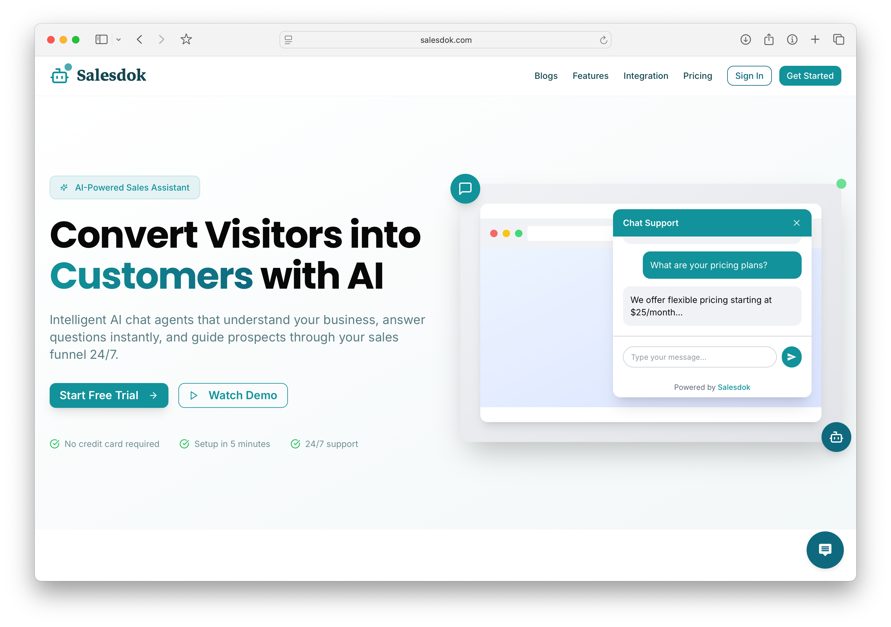 Salesdok - ผู้ช่วยฝ่ายขาย AI - แปลงผู้เยี่ยมชมของคุณในลูกค้าด้วยการแชทที่ใช้พลังงาน LLM media 2
