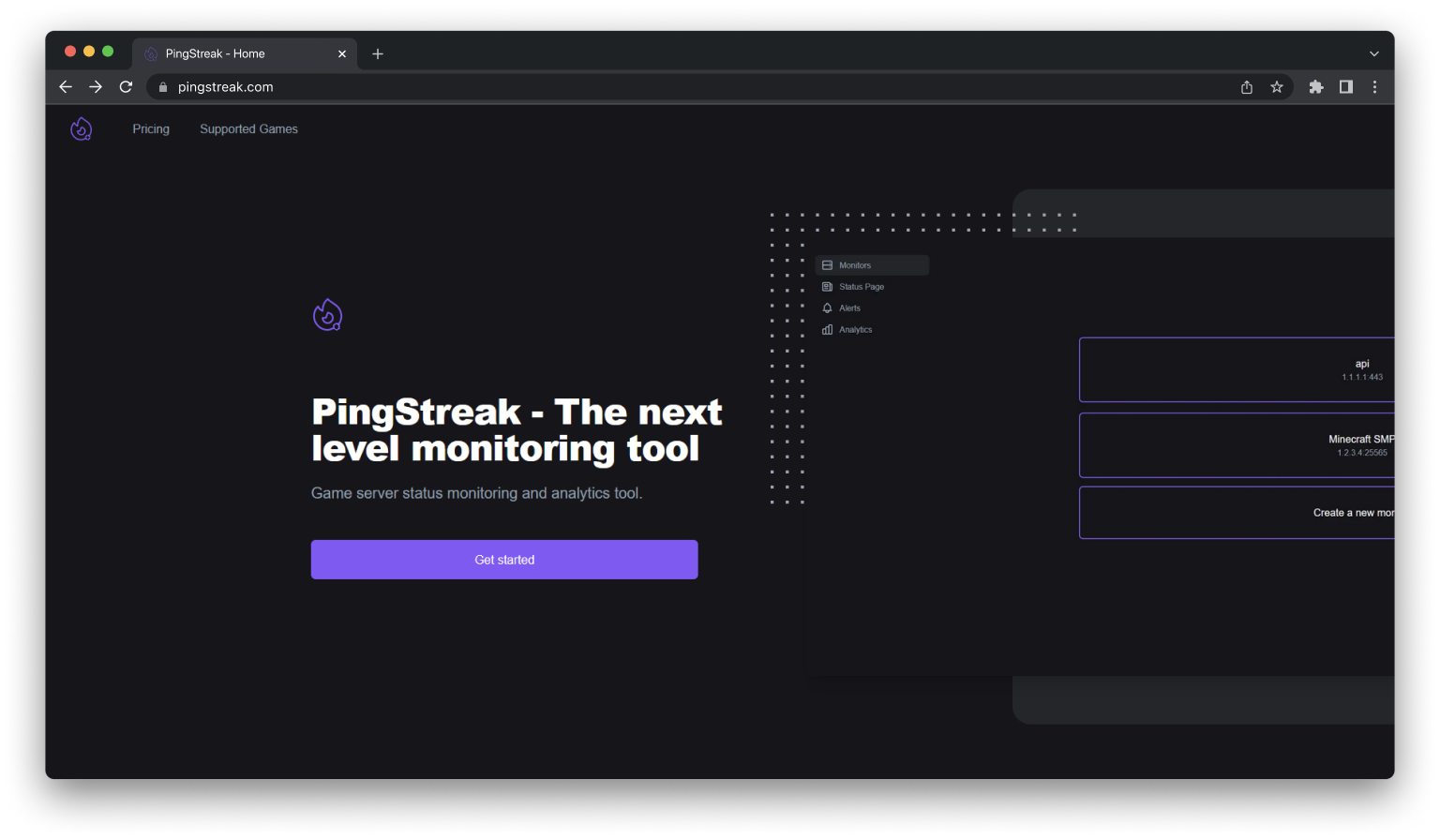 Pingstreak - Game Server -Statusüberwachung und Analyse -Tool Medien 1
