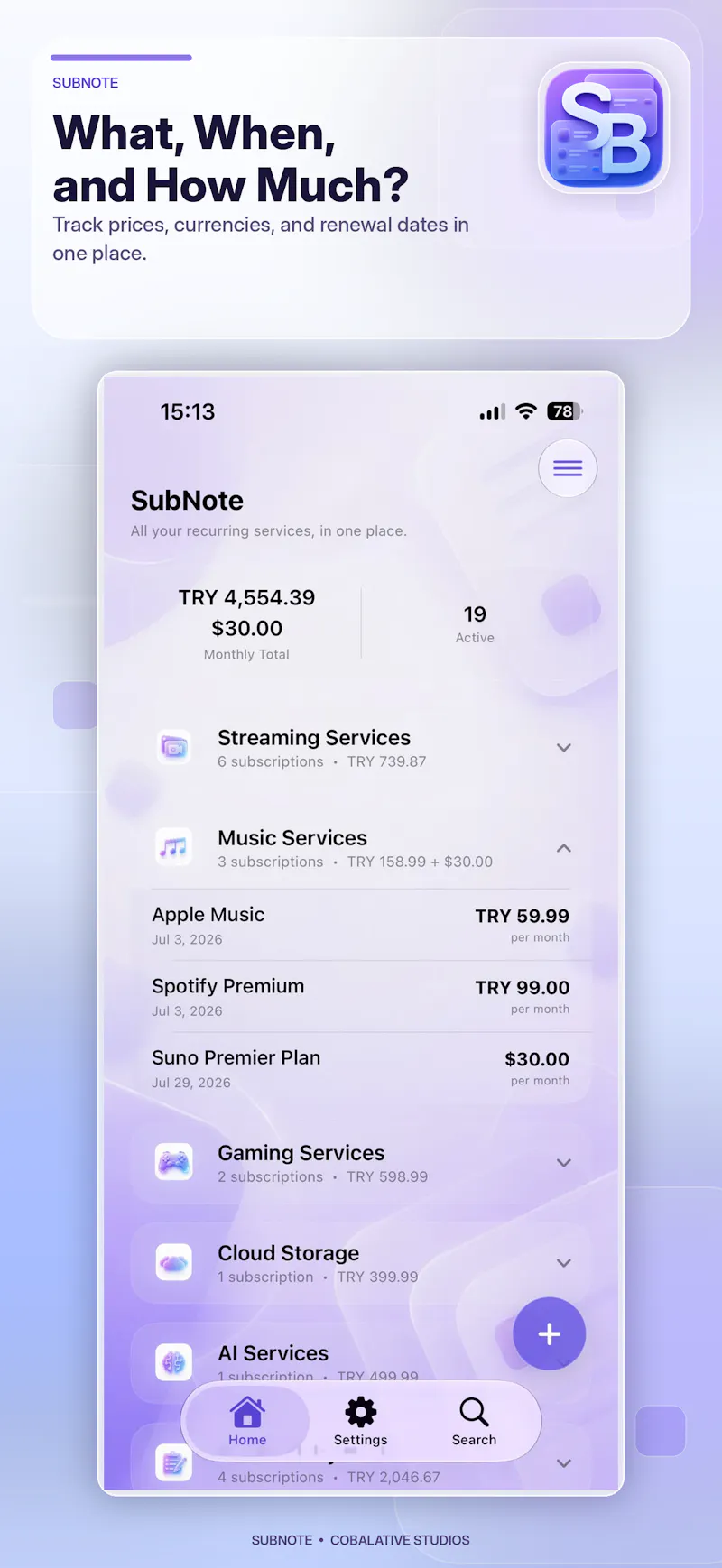 SubNote: Subscription Tracker screenshot 5