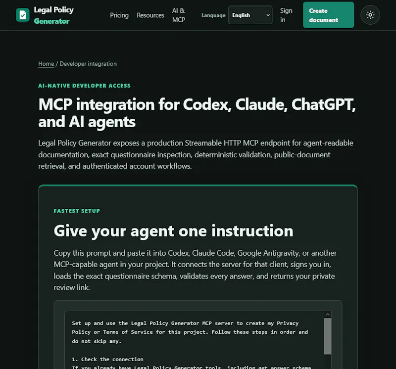 Legal Policy Generator screenshot 2