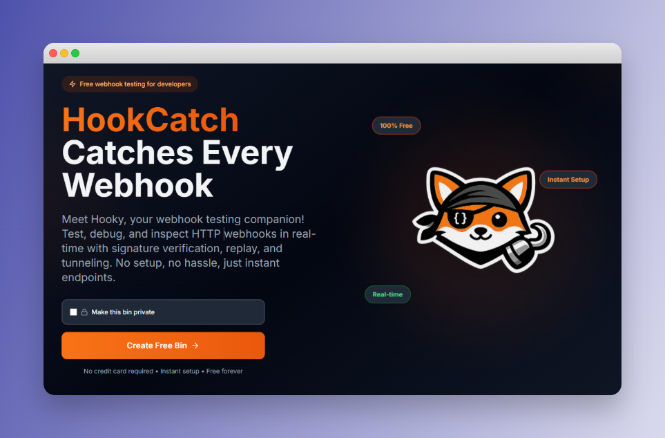 HookCatch - Main product screenshot demonstrating key features and user interface