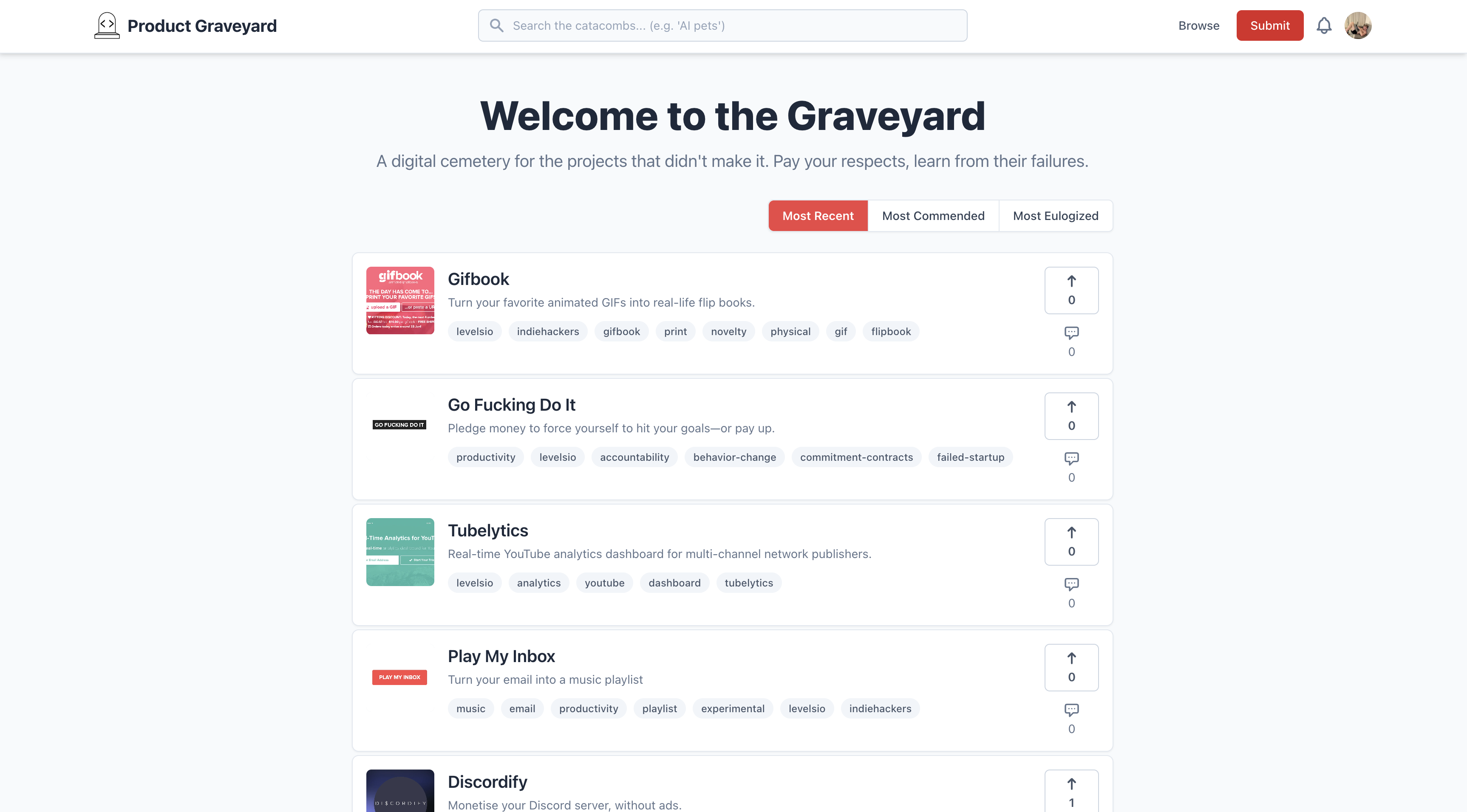 Product Graveyard screenshot 3