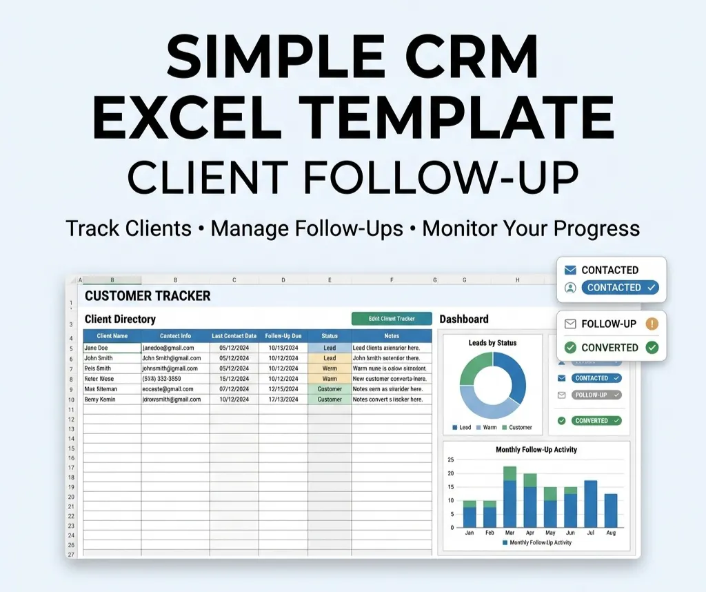 Simple CRM Excel Template gallery image