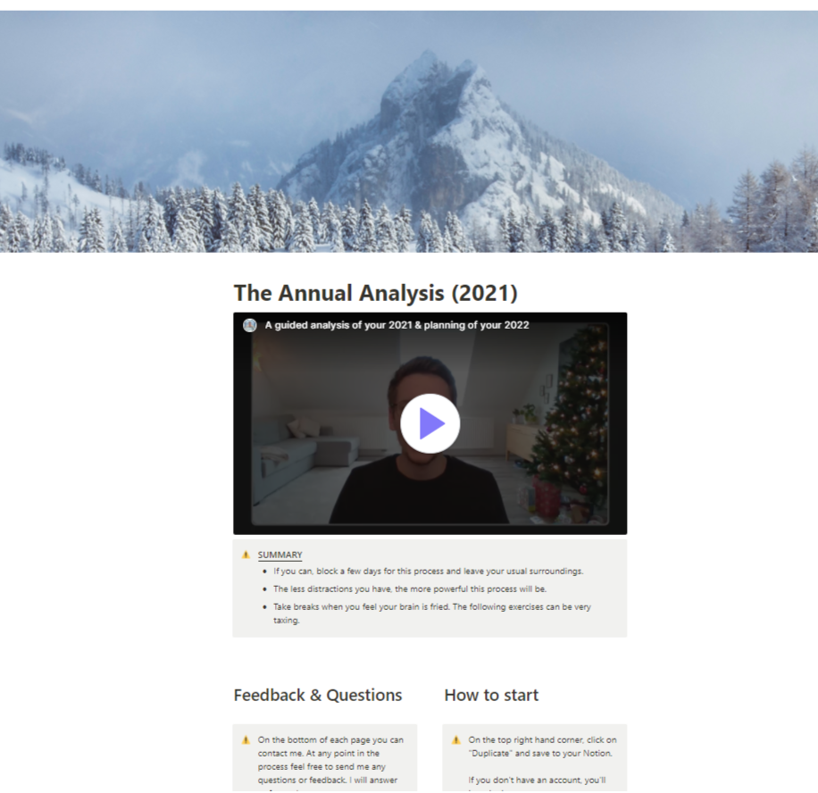 The Annual Analysis