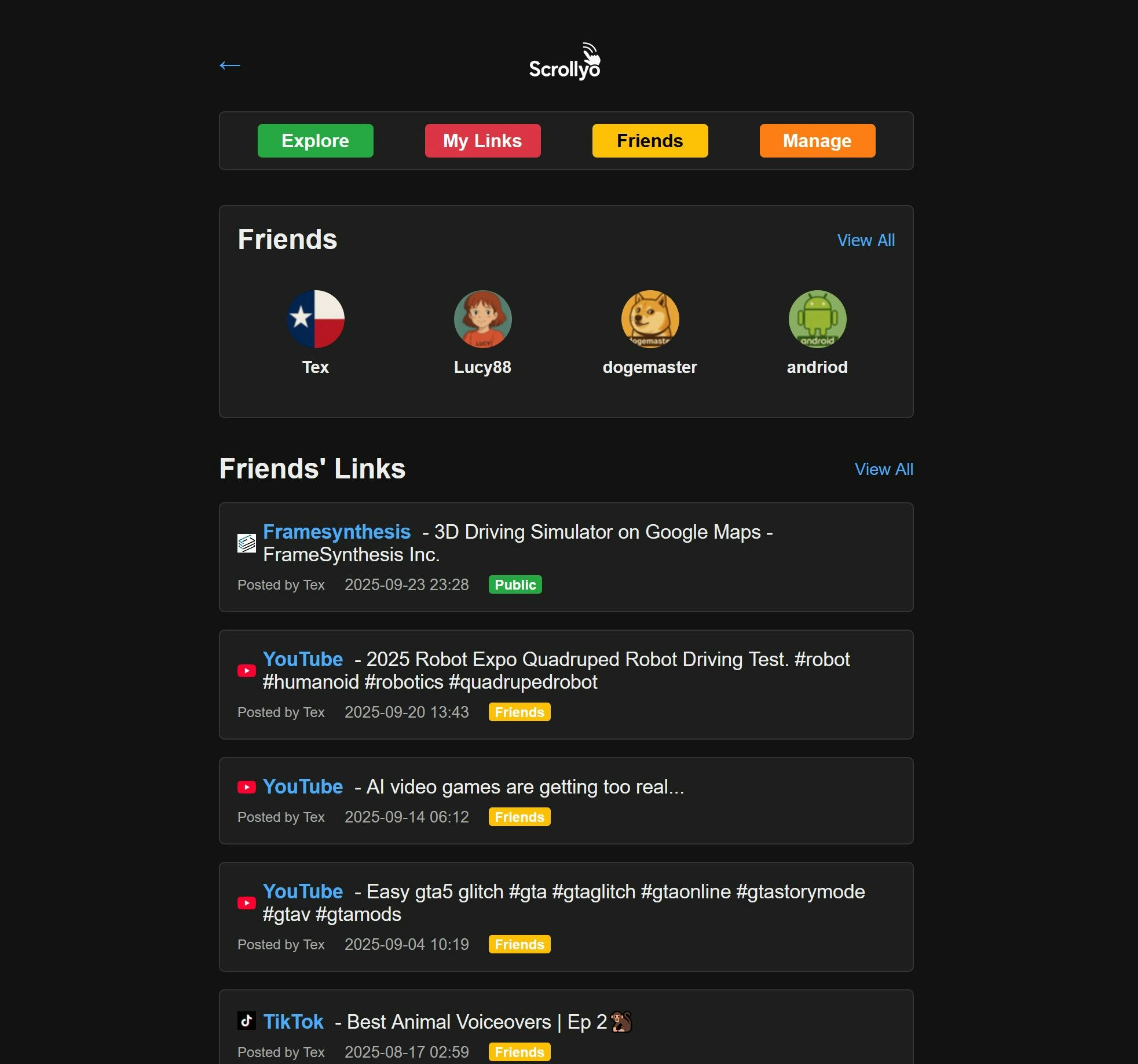 Média Scrollyo - Moyen simple de partager des liens intéressants avec des amis 1