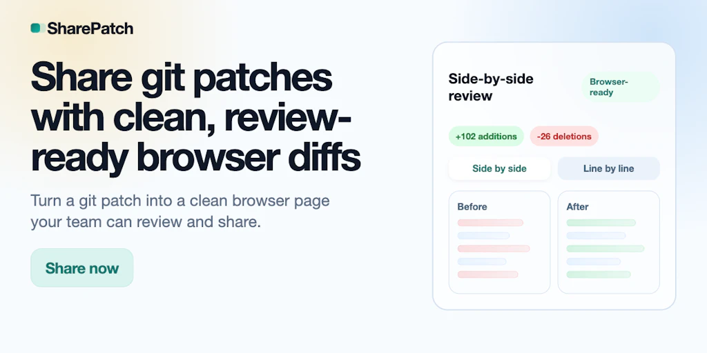 SharePatch:透過簡潔且易於審閱的瀏覽器差異對照分享 Git 補丁
