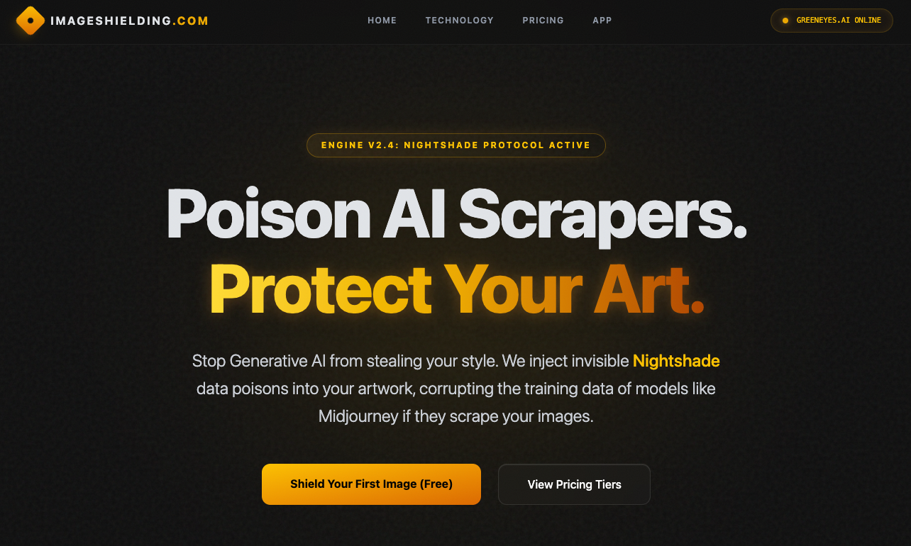 ImageShielding for Art - Product Hunt launch logo and brand identity