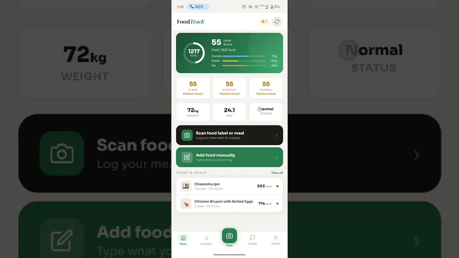 FoodTrack screenshot 1 (video preview)