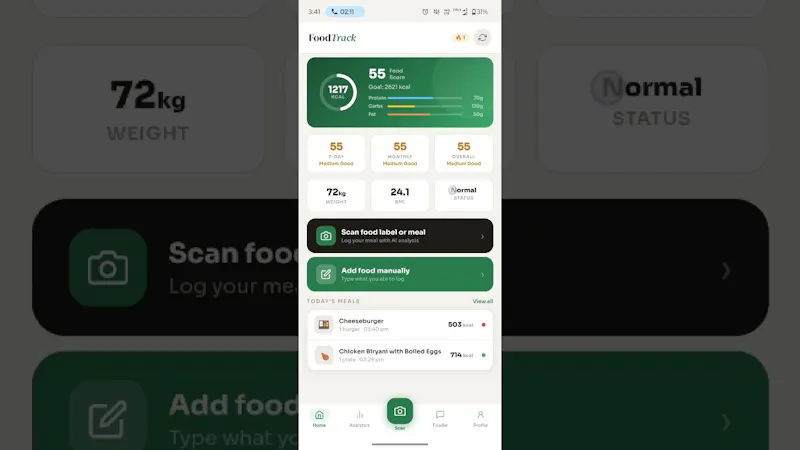 FoodTrack screenshot 1 (video preview)
