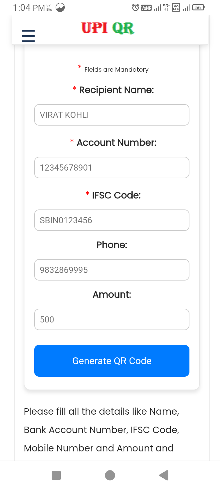 UPI QR Code Generator gallery image