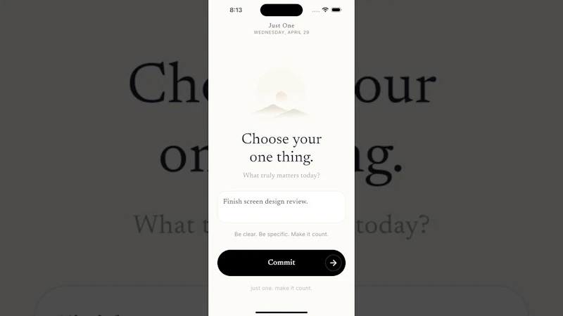 Just One screenshot 1 (video preview)